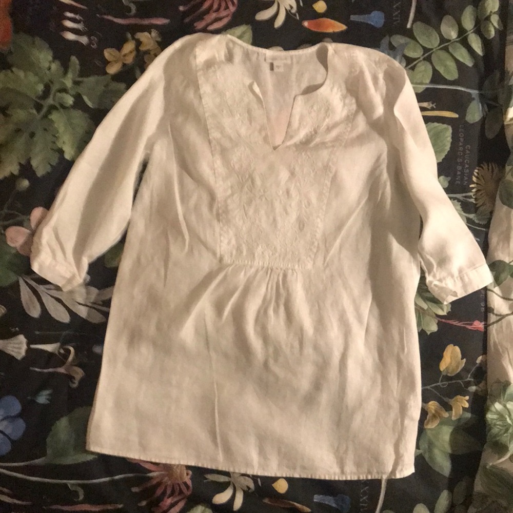 J. Jill White Linen Tunic